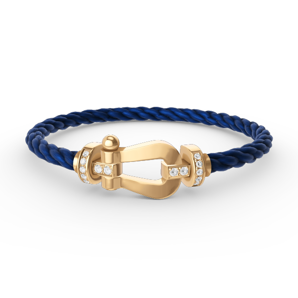 [⭐Spark]FORCE LARGE HORSESHOE HALF DIAMOND BRACELET GOLD