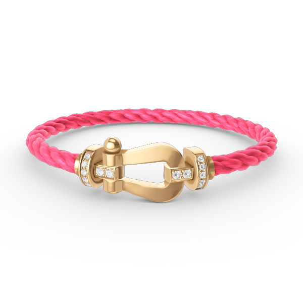 [⭐Spark]FORCE LARGE HORSESHOE HALF DIAMOND BRACELET GOLD