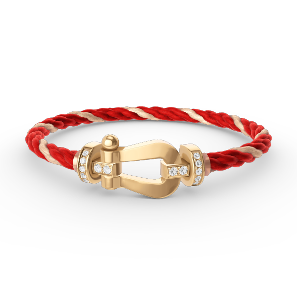 [⭐Spark]FORCE LARGE HORSESHOE HALF DIAMOND BRACELET GOLD