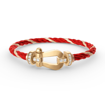 [⭐Spark]FORCE LARGE HORSESHOE HALF DIAMOND BRACELET GOLD