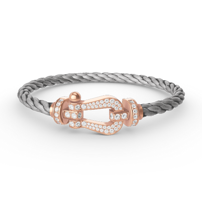 [⭐Spark]FORCE LARGE HORSESHOE FULL DIAMOND BRACELET ROSE GOLD