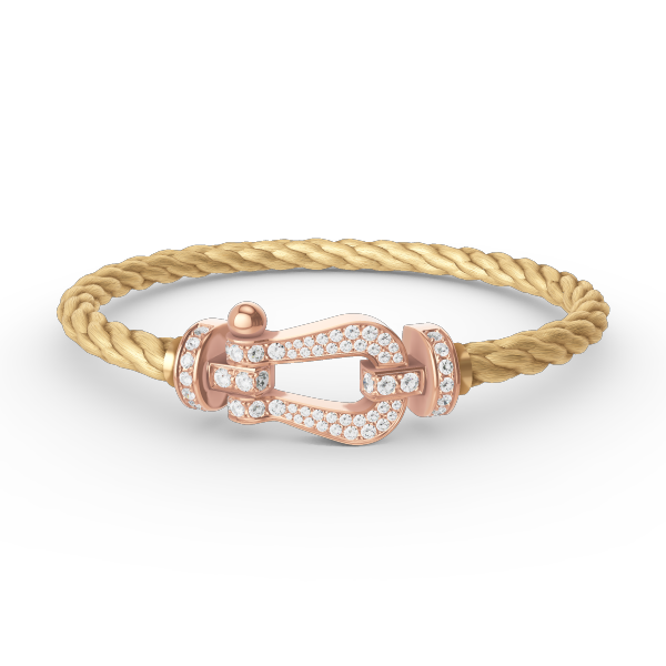 [⭐Spark]FORCE LARGE HORSESHOE FULL DIAMOND BRACELET ROSE GOLD