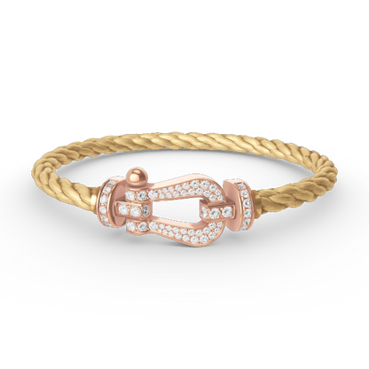 [⭐Spark]FORCE LARGE HORSESHOE FULL DIAMOND BRACELET ROSE GOLD