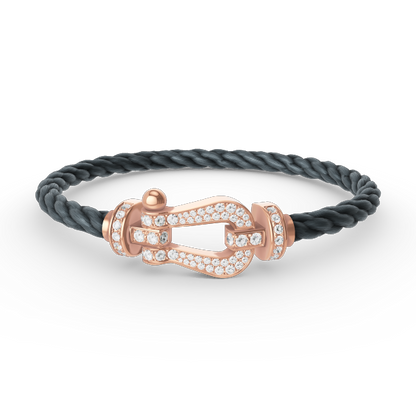 [⭐Spark]FORCE LARGE HORSESHOE FULL DIAMOND BRACELET ROSE GOLD