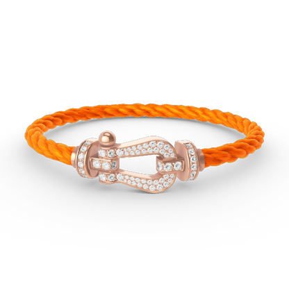 [⭐Spark]FORCE LARGE HORSESHOE FULL DIAMOND BRACELET ROSE GOLD