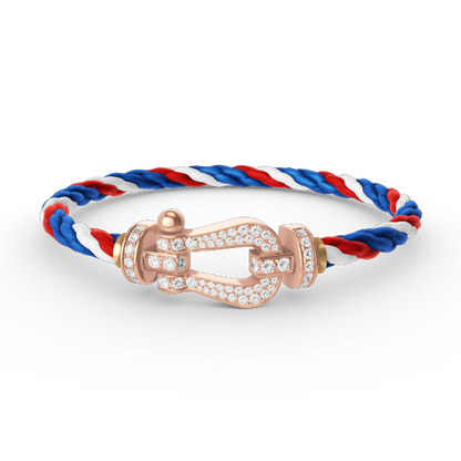 [⭐Spark]FORCE LARGE HORSESHOE FULL DIAMOND BRACELET ROSE GOLD