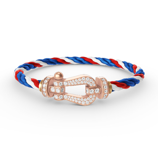 [⭐Spark]FORCE LARGE HORSESHOE FULL DIAMOND BRACELET ROSE GOLD