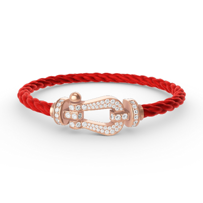 [⭐Spark]FORCE LARGE HORSESHOE FULL DIAMOND BRACELET ROSE GOLD