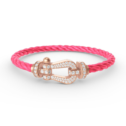 [⭐Spark]FORCE LARGE HORSESHOE FULL DIAMOND BRACELET ROSE GOLD