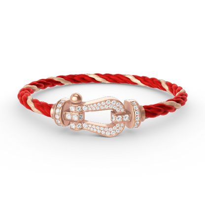 [⭐Spark]FORCE LARGE HORSESHOE FULL DIAMOND BRACELET ROSE GOLD