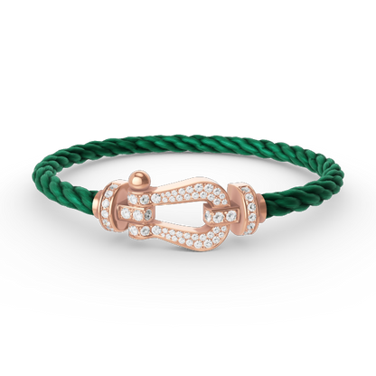 [⭐Spark]FORCE LARGE HORSESHOE FULL DIAMOND BRACELET ROSE GOLD