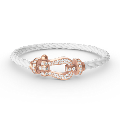 [⭐Spark]FORCE LARGE HORSESHOE FULL DIAMOND BRACELET ROSE GOLD