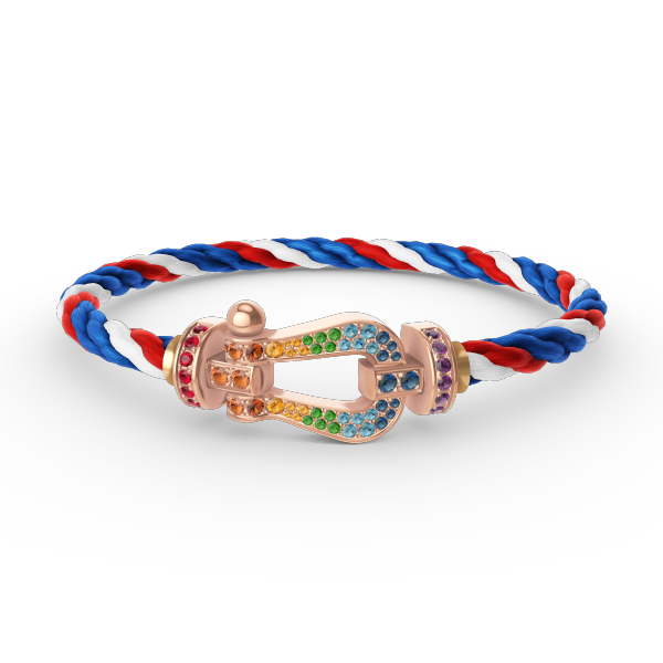 [⭐Spark]FORCE LARGE HORSESHOE  COLORED DIAMOND BRACELET ROSE GOLD