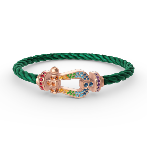 [⭐Spark]FORCE LARGE HORSESHOE  COLORED DIAMOND BRACELET ROSE GOLD