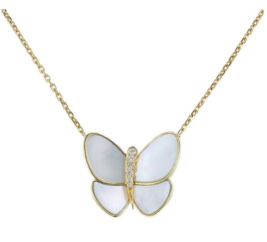 [⭐Spark]BUTTERFLY GOLD MOP DIAMOND NECKLACE
