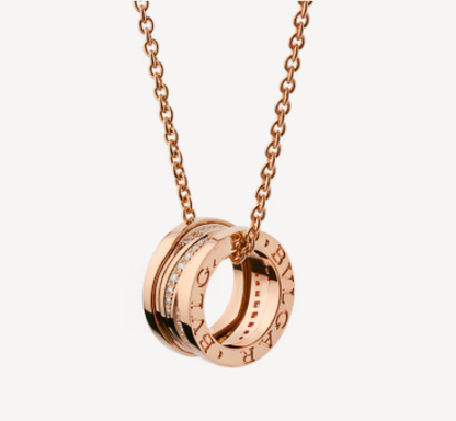 [⭐Spark]ZERO 1 PINK GOLD DIAMOND NECKLACE