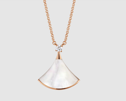 [⭐Spark]DREAM NECKLACE WHITE MOP PINK GOLD 1 DIAMOND