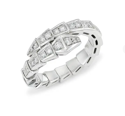 [⭐Spark]SERPENTI RING SILVER DIAMOND PAVED 4MM