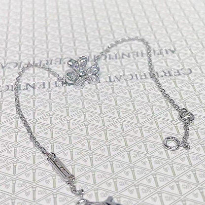 [⭐Spark]FRIVOLE SILVER FLOWER DIAMOND BRACELET