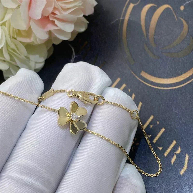 [⭐Spark]FRIVOLE GOLD FLOWER PINK MALACHITE BRACELET