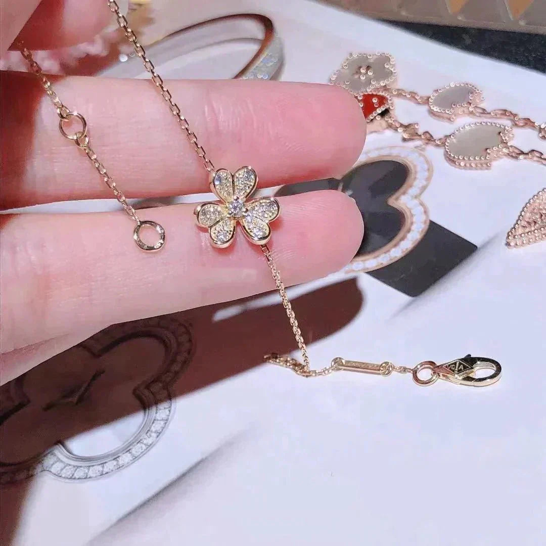 [⭐Spark]FRIVOLE GOLD FLOWER DIAMOND BRACELET