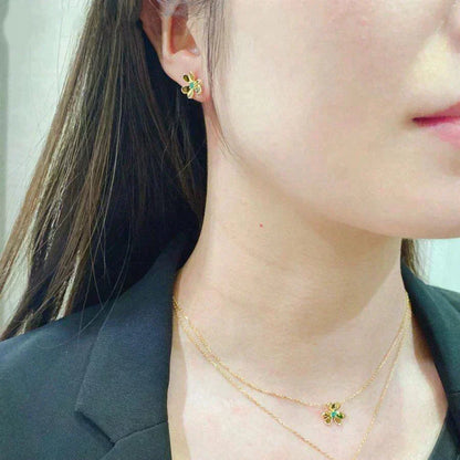 [⭐Spark]FRIVOLE  FLOWER MALACHITE EARRINGS