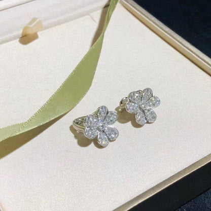 [⭐Spark]FRIVOLE SILVER FLOWER DIAMOND EARRINGS
