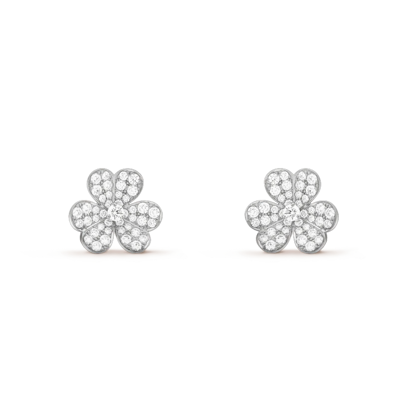 [⭐Spark]FRIVOLE SILVER FLOWER DIAMOND EARRINGS