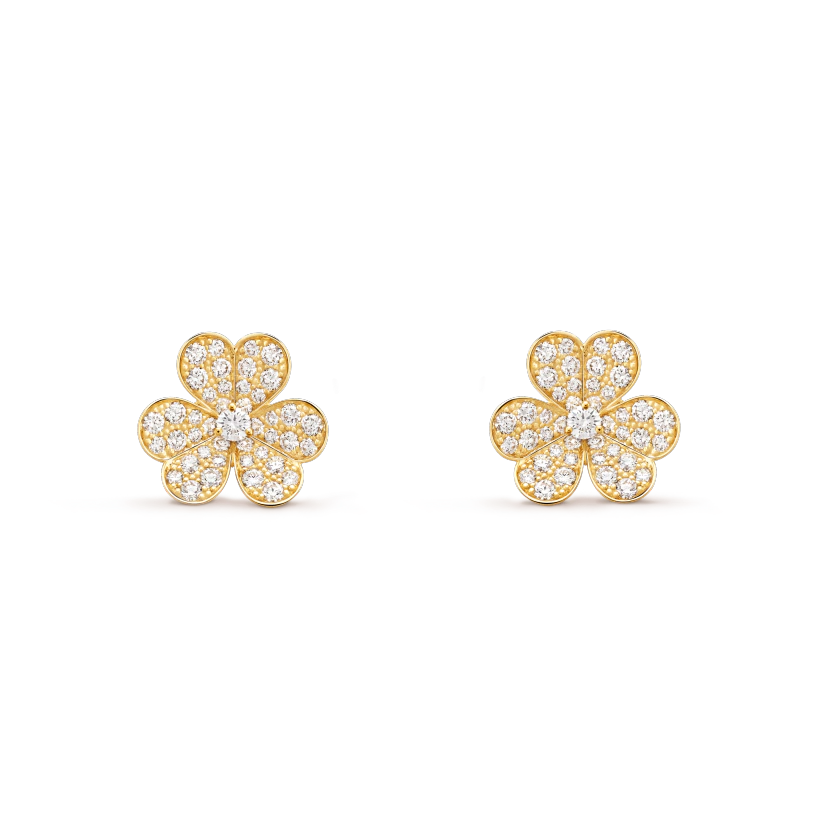 [⭐Spark]FRIVOLE GOLD FLOWER DIAMOND EARRINGS