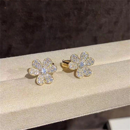 [⭐Spark]FRIVOLE GOLD FLOWER DIAMOND EARRINGS