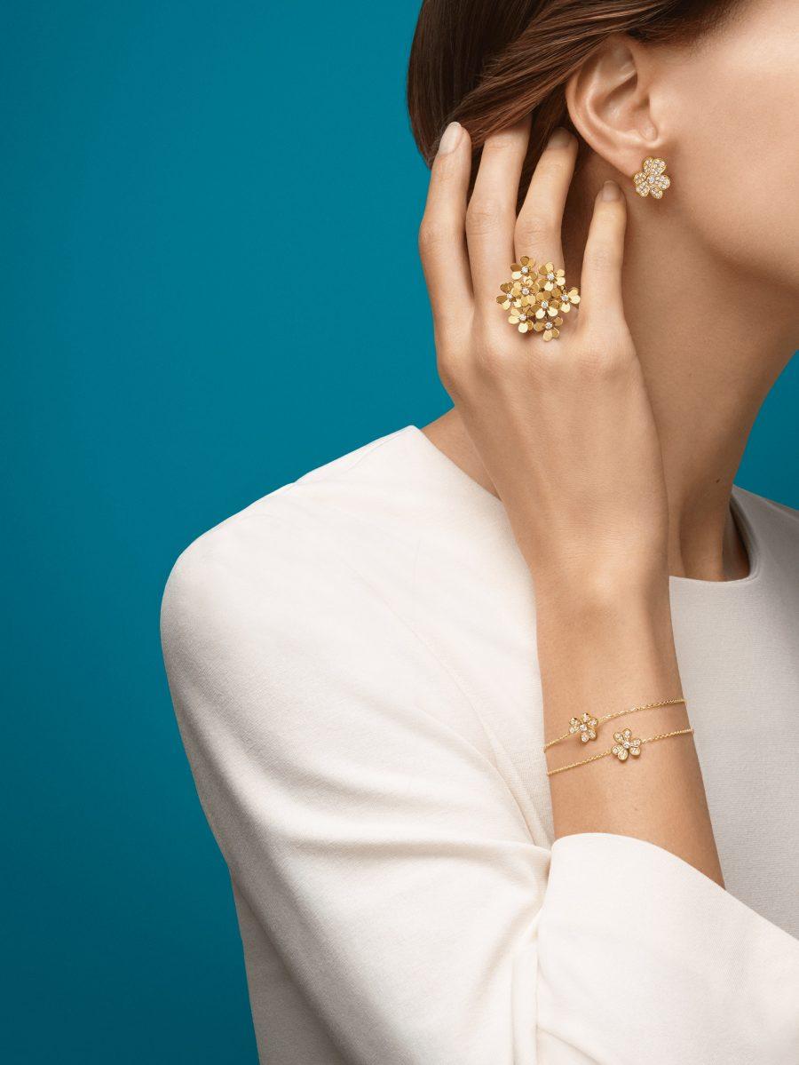 [⭐Spark]FRIVOLE GOLD FLOWER DIAMOND EARRINGS