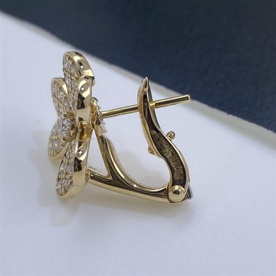 [⭐Spark]FRIVOLE GOLD FLOWER DIAMOND EARRINGS
