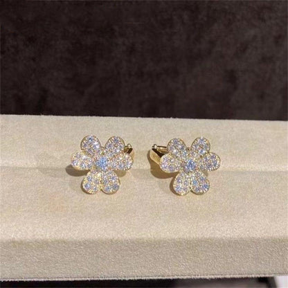 [⭐Spark]FRIVOLE GOLD FLOWER DIAMOND EARRINGS