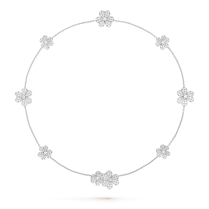 [⭐Spark]FRIVOLE SILVER 9 FLOWERS NECKLACE