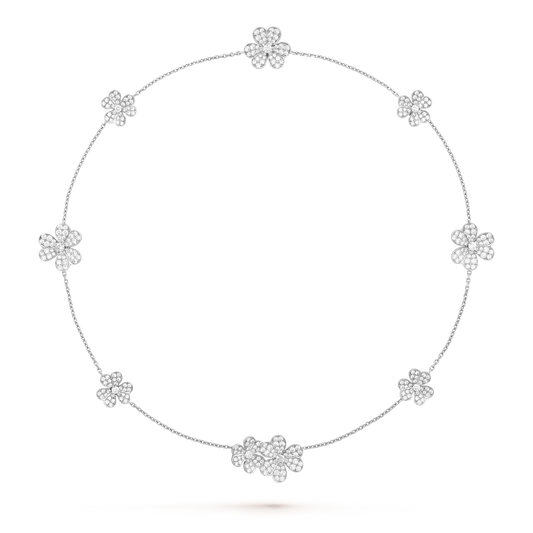[⭐Spark]FRIVOLE SILVER 9 FLOWERS NECKLACE