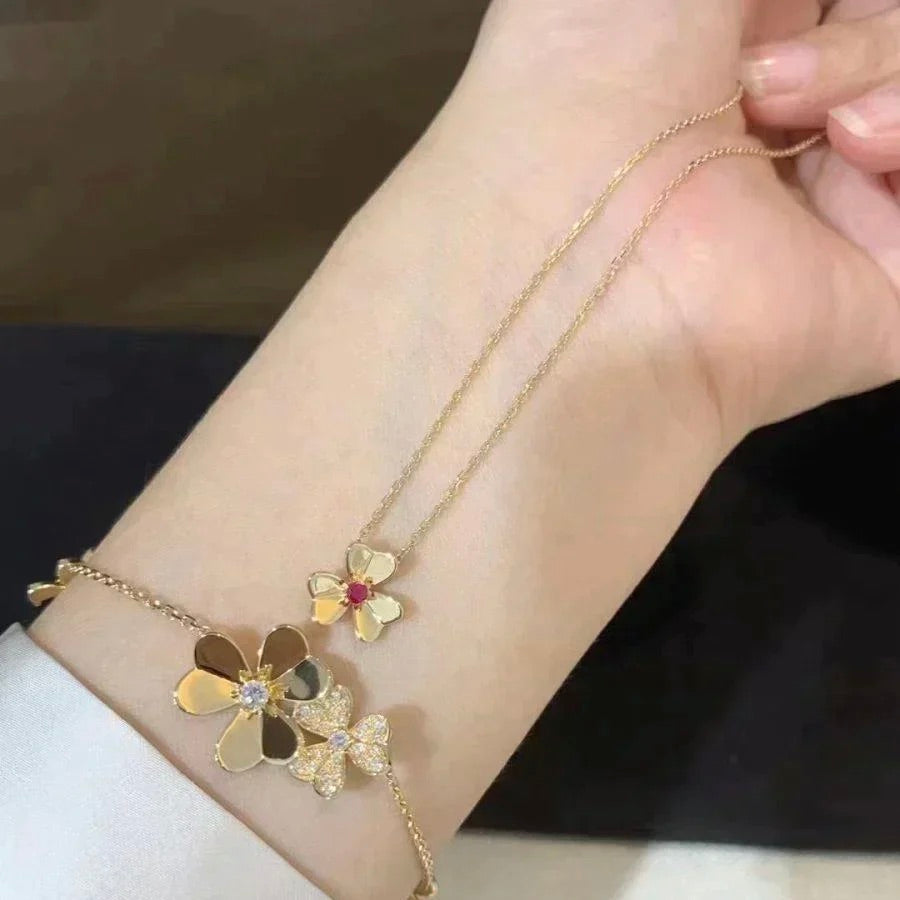 [⭐Spark]FRIVOLE GOLD FLOWER NECKLACE