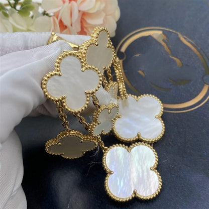 [⭐Spark]CLOVER EARRINGS WHITE MOP 4 MOTIFS GOLD