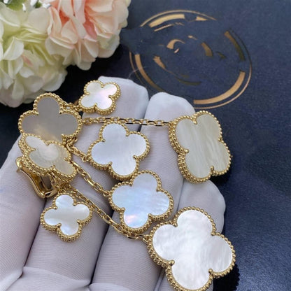 [⭐Spark]CLOVER EARRINGS WHITE MOP 4 MOTIFS GOLD
