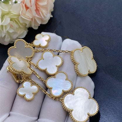 [⭐Spark]CLOVER EARRINGS WHITE MOP 4 MOTIFS GOLD