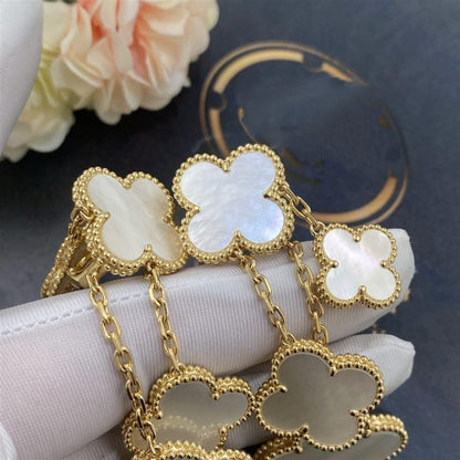 [⭐Spark]CLOVER EARRINGS WHITE MOP 4 MOTIFS GOLD