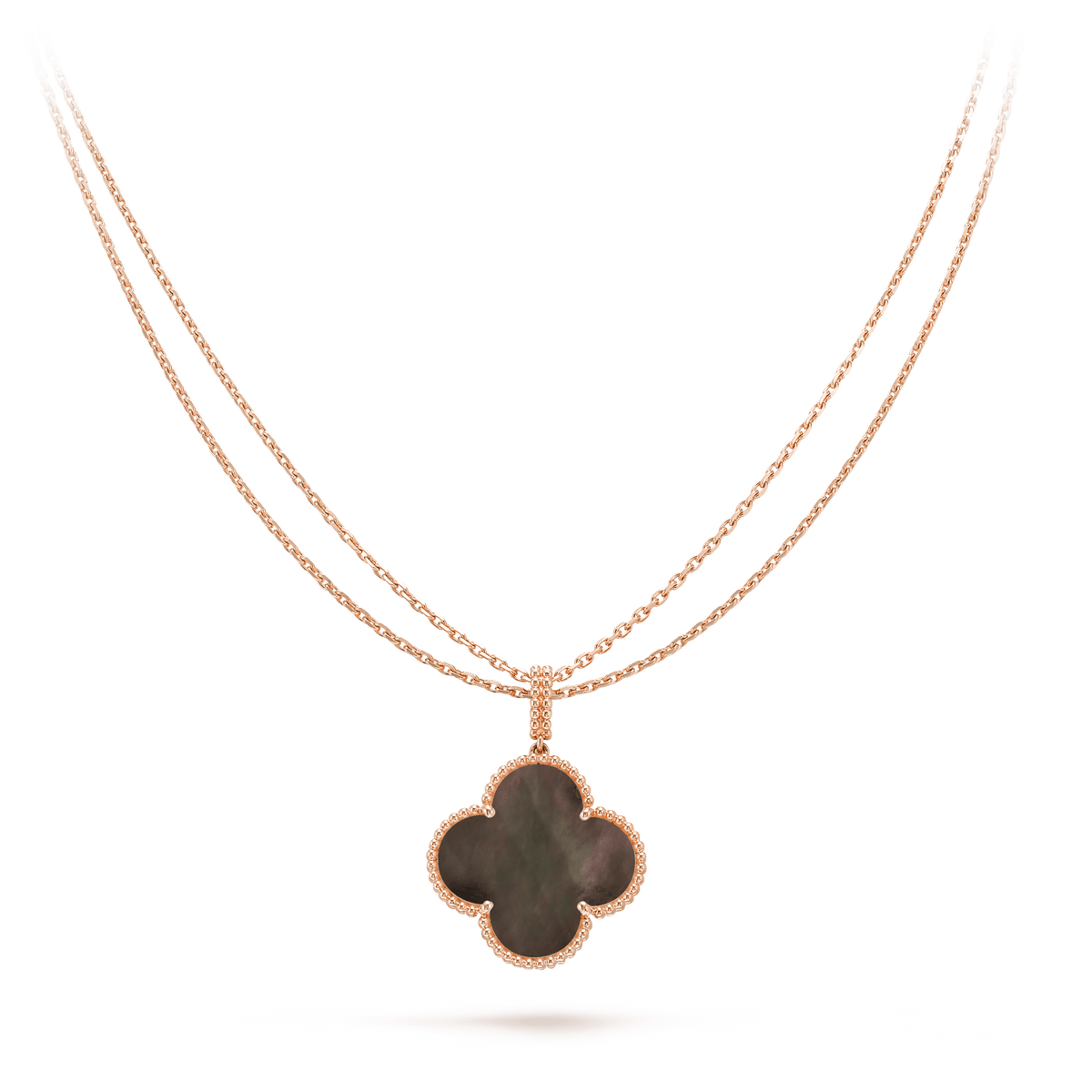 [⭐Spark]CLOVER 25MM GOLD DARK MOP BIG CLOVER NECKLACE
