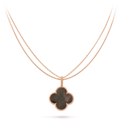 [⭐Spark]CLOVER 25MM GOLD DARK MOP BIG CLOVER NECKLACE