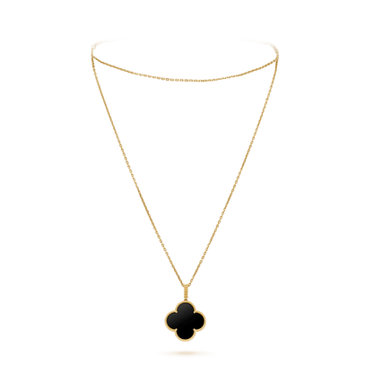 [⭐Spark]CLOVER 25MM GOLD ONYX BIG CLOVER NECKLACE