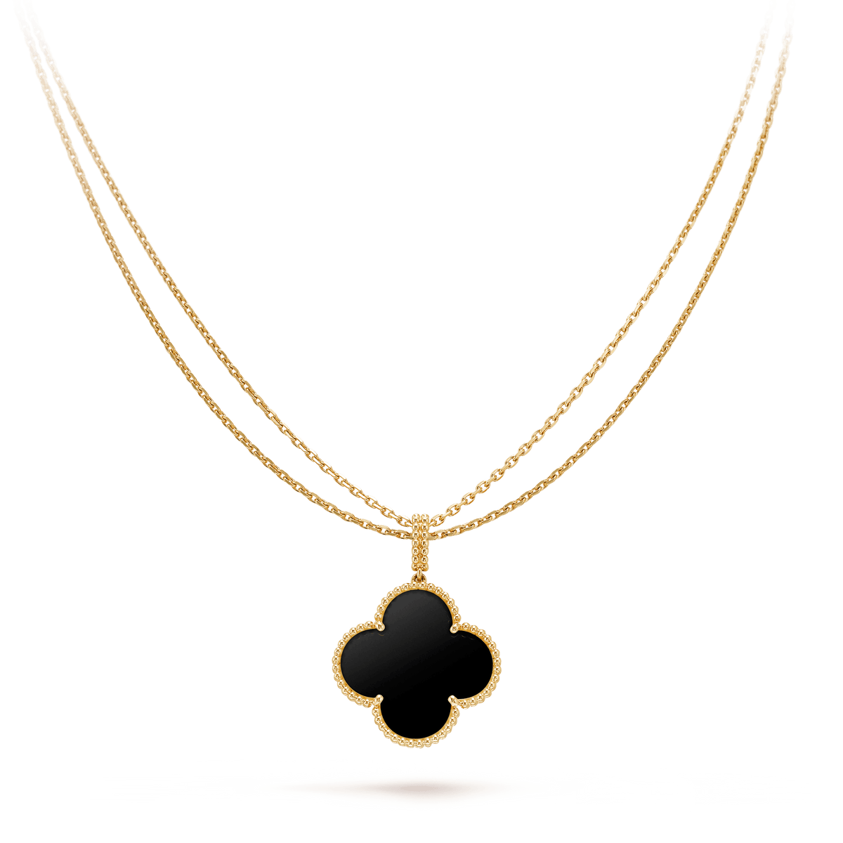 [⭐Spark]CLOVER 25MM GOLD ONYX BIG CLOVER NECKLACE