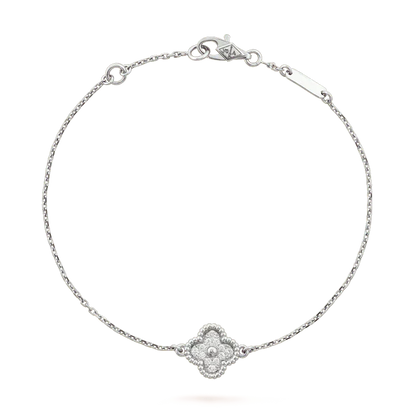[⭐Spark]CLOVER  SINGLE FLOWER BRACELET SILVER