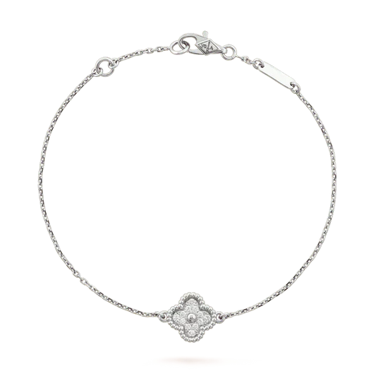 [⭐Spark]CLOVER  SINGLE FLOWER BRACELET SILVER