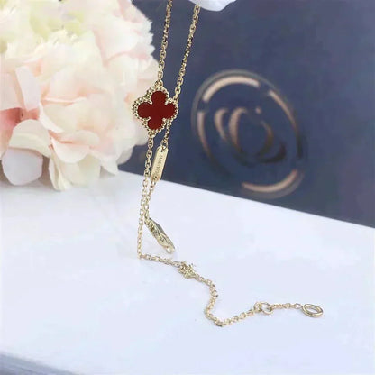 [⭐Spark]CLOVER  CARNELIAN SINGLE FLOWER BRACELET