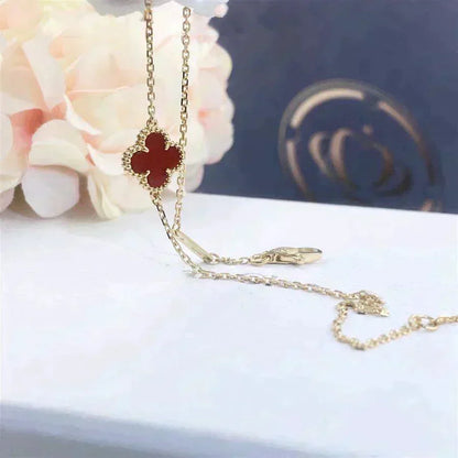[⭐Spark]CLOVER  CARNELIAN SINGLE FLOWER BRACELET