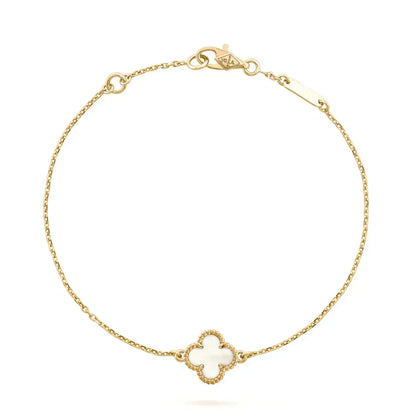 [⭐Spark]CLOVER WHITE MOP SINGLE FLOWER BRACELET