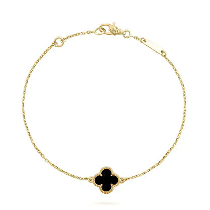 [⭐Spark]CLOVER ONYX SINGLE FLOWER BRACELET